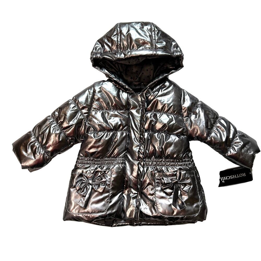 NWT Rothschild Silver Puffer Jacket 12M